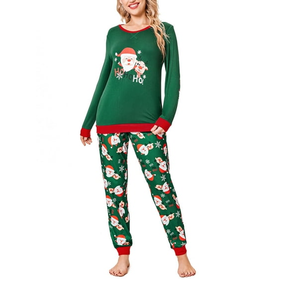 Avidlove Women Christams Green Pajama Sets Comfy Long Sleeve Pjs Pullover with Jogger Pants Lounge Sets Crew Neck Soft Sleepwear