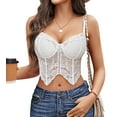 thumbnail image 1 of Avidlove Women Lace Bralettes Camisole Lingerie Bra Adjustable Strap Crop Top White, 1 of 6