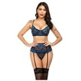 Avidlove Women Lace Lingerie Set with Garter Belt High Waist Bra and
