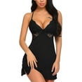 thumbnail image 1 of Avidlove Women Lingerie Lace Chemise Sleepwear Lingerie Black Small, 1 of 6