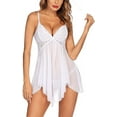 thumbnail image 1 of Avidlove Women Lingerie Lace V Neck Sleepwear Strap Chemise Nightdress White, 1 of 2