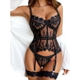 thumbnail image 1 of Avidlove Women Lingerie Set Lace Corset and Panty Sets with Garter Underwear S-XXL, 1 of 4