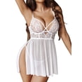 thumbnail image 1 of Avidlove Women Lingerie Sexy Lace Nighty V Neck Mesh Nightwear Side Slit Chemise Nightdress Sleepwear S-XXL, 1 of 5
