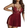 thumbnail image 1 of Avidlove Women Lingerie Sexy Lace Nighty V Neck Mesh Nightwear Side Slit Chemise Nightdress Sleepwear S-XXL, 1 of 5