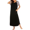 thumbnail image 1 of Avidlove Women Long Nightgown Full Length Sleep Shirt Sleepwear Short Sleeve Loungewear with Pockets, 1 of 7