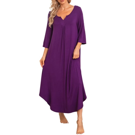 Avidlove Women Long Nightgowns 3/4 Sleeves Sleepshirt Comfy Full Lenth Sleepwear