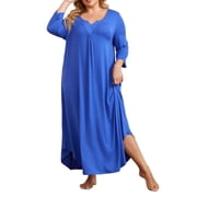 Avidlove Women Long Nightgowns Plus Size 3/4 Sleeves Sleepshirt Comfy Full Lenth Sleepwear