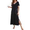 thumbnail image 1 of Avidlove Women Long Nightgowns Short Sleeve Full Length Nightshirt Side Split Nightdress Sleepwear with Pockets, 1 of 6