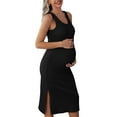 thumbnail image 1 of Avidlove Women Maternity Dress for Baby Shower Rib Knit Black Bodycon Dress Sleeveless Tank Maternity Dress Casual Pregnancy Outfits for Photoshoot, 1 of 10