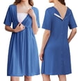 thumbnail image 1 of Avidlove Women Maternity Nursing Nightgown with Button Short Sleeve Nursing Dress for Breastfeeding Labor and Delivery Gown for Hospital S-XXL, 1 of 7