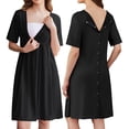 thumbnail image 1 of Avidlove Women Maternity Nursing Nightgown with Button Short Sleeve Nursing Dress for Breastfeeding Labor and Delivery Gown for Hospital S-XXL, 1 of 6