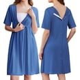 thumbnail image 1 of Avidlove Women Maternity Nursing Nightgown with Button Short Sleeve Nursing Dress for Breastfeeding Labor and Delivery Gown for Hospital S-XXL, 1 of 7
