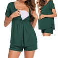 thumbnail image 1 of KISSGAL Women Maternity Nursing Pajama Set Breastfeeding Sleepwear Set Double Layer Short Sleeve Top and Shorts Set Pregnancy Pjs Set, 1 of 6