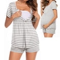 thumbnail image 1 of KISSGAL Women Maternity Nursing Pajama Set Breastfeeding Sleepwear Set Double Layer Short Sleeve Top and Shorts Set Pregnancy Pjs Set, 1 of 6