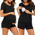 thumbnail image 1 of Avidlove Women Maternity Nursing Pajama Set Breastfeeding Sleepwear Set Double Layer Short Sleeve Top and Shorts Set Pregnancy Pjs Set, 1 of 6
