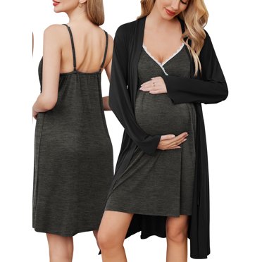 WBQ Nursing Nightgown Maternity Dress Hospital Gown For Breastfeeding Delivery Labor Nightgown With Lace Trim A99da155 E46a 45bf B9e4 4a92496efc82.1d8ee987bb8a3d78b0a2f7a64d36ed2d