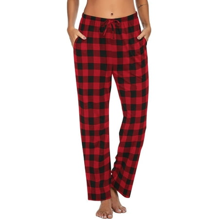 Avidlove Women Pajama Pants with Pockets Stretch Buffalo Red Plaid Pajama Bottoms Drawstring Christmas Pj Pants Sleepwear Casual Cozy Lounge Pants