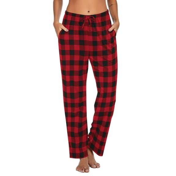 Avidlove Women Pajama Pants with Pockets Stretch Buffalo Red Plaid Pajama Bottoms Drawstring Christmas Pj Pants Sleepwear Casual Cozy Lounge Pants