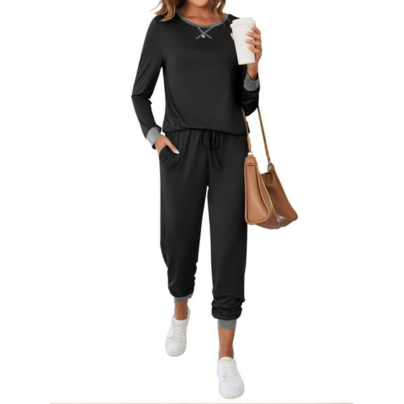 Avidlove Women Pajama Sets Comfy Long Sleeve Pjs Pullover with Jogger Pants Lounge Sets Crew Neck Soft Sleepwear