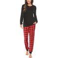 thumbnail image 1 of Avidlove Women Pajama Sets with Pocket Comfy Long Sleeve Pajama with Plaid Jogger Pants Lounge Sets Crew Neck Soft Christmas Sleepwear, 1 of 8