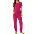 thumbnail image 1 of Avidlove Women Pajamas Set Short Sleeve Pjs Tops with Jogger Pants Loungwear 2 Piece Solid Sleepwear with Pockets, 1 of 7