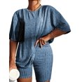 thumbnail image 1 of Avidlove Women Plus Size Pajamas Set Ribbed Knit 2 Piece Lounge Sets T-shirt with Biker Shorts Matching Outfits Loungewear Sweatsuits, 1 of 5