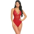 thumbnail image 1 of Avidlove Women Red Lingerie Sexy Lace Bodysuit One Piece Underwear(Red,M), 1 of 2