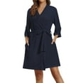 thumbnail image 1 of Avidlove Women Robes Knee Length Waffle Knit Soft Bathrobe Lightweight Loungewear, 1 of 9