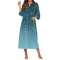 thumbnail image 1 of KISSGAL Women Zipper Front Robes 3/4 Sleeve Housecoat Full Length Loungewear Dress with Pocket Long Nightgown Sleepwear Bathrobes, 1 of 4