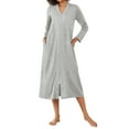 thumbnail image 1 of Avidlove Women Zipper Front Robes Long Sleeve Housecoat Lightweight Full Length Nightgowns Sleepwear with Pockets, 1 of 7