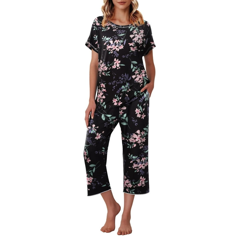 Short Sleeve Womens Matching Pjs Sets Women's Bamboo Stretch-Knit