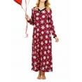 thumbnail image 1 of Avidlove Women's Christmas Long Sleeve Nightgown Long Sleepshirts Henley Sleep Dress Full Length Sleepwear, 1 of 6