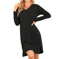 thumbnail image 1 of Avidlove Women's Long Sleeve Nightgowns Sexy Lace V Neck Nightshirt Soft Nightdress Side Slit Sleepwear, 1 of 7