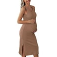 thumbnail image 1 of Avidlove Women's Maternity Dress Rib Knit Sleeveless Tank Side Slit Bodycon Dresses Pregnancy Clothes, 1 of 8