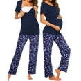 thumbnail image 1 of Avidlove Women Maternity Nursing Pajamas Sets Breastfeeding Floral Sleepwear Short Sleeve Henley Tops and Long Pj Pants Pregnancy Nightwear, 1 of 7