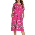 thumbnail image 1 of Avidlove Women's Nightgown Short Sleeve House Dress with Pockets Comfy Loungwear Printed Sleepwear, 1 of 6
