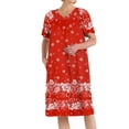 thumbnail image 1 of Avidlove Women's Nightgown Short Sleeve House Dress with Pockets Comfy Loungwear Printed Sleepwear, 1 of 6