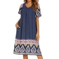 thumbnail image 1 of Avidlove Women's Nightgown Short Sleeve House Dress with Pockets Flower Print Sleepwear Comfy Nightdress, 1 of 6