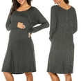 thumbnail image 1 of Avidlove Women’s Nursing/Delivery/Labor Nightgown Long Sleeve Maternity Sleepshirt for Breastfeeding with Button, 1 of 7
