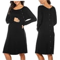 thumbnail image 1 of Avidlove Women’s Nursing/Delivery/Labor Nightgown Long Sleeve Maternity Sleepshirt for Breastfeeding with Button, 1 of 8