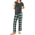 thumbnail image 1 of Avidlove Women's Pajama Set 2 Piece Short Sleeve Pj Tops with Long Plaid Pajama Pants Casual Loose Lounge Set Sleepwear, 1 of 5
