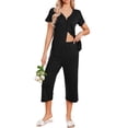 thumbnail image 1 of Avidlove Women's Pajama Sets Button Down Top and Capri Pant Sleepwear Short Sleeve Pj Loungewear with Pocket, 1 of 6