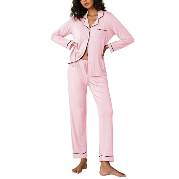 Avidlove Women's Pajama Sets Button Down Two Piece PJ Sets for Ladies Long Sleeve Sleepwear Nightwear Soft lounge sets S-XXL