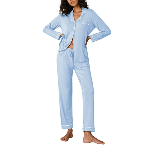 Avidlove Women's Pajama Sets Button Down Two Piece PJ Sets for Ladies Long Sleeve Sleepwear Nightwear Soft lounge sets S-XXL