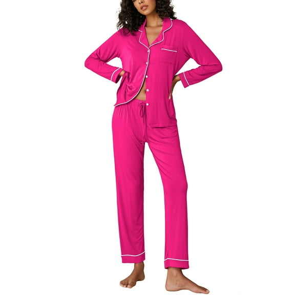 Avidlove Women's Pajama Sets Button Down Two Piece PJ Sets for Ladies Long Sleeve Sleepwear Nightwear Soft lounge sets S-XXL