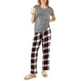 thumbnail image 1 of Avidlove Women's Pajama Set 2 Piece Short Sleeve Pj Tops with Long Plaid Pajama Pants Ladies Casual Loose Lounge Set Sleepwear, 1 of 6