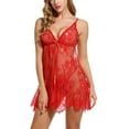thumbnail image 1 of Avidlove Women's Sexy Chemise Floral Lace Lingerie with G-String Red XX-Large, 1 of 2