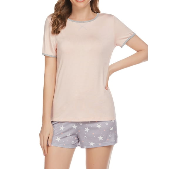 Avidlove Women's Shorts Pajama Set Short Sleeve Tops with Plaid Pjs Shorts Nightwear Soft Sleepwear