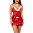 thumbnail image 1 of Avidlove Womens Christmas Lingerie Set Sexy Santa Nightgown Chemise Satin Nightwear Dress(Red,S), 1 of 5