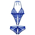 thumbnail image 1 of Avidlove Womens Lingerie Lace One Piece Lingerie Blue S, 1 of 2